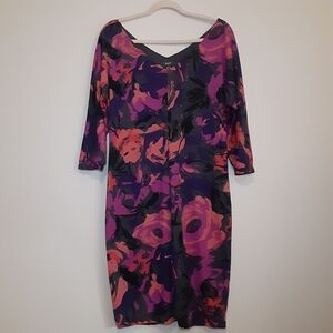 Mexx Floral Long Sleeve Dress in Purple and Pink